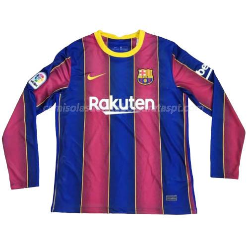 camisola barcelona manga comprida equipamento principal 2020-21