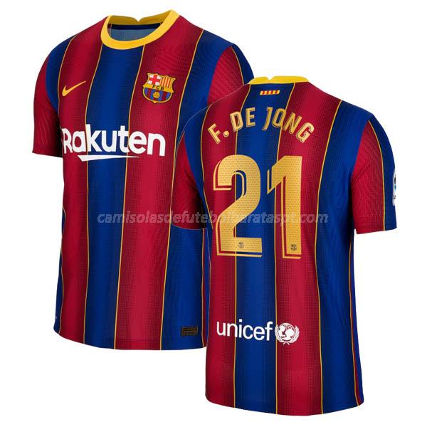 camisola fc barcelona frenkie de jong equipamento principal 2020-21