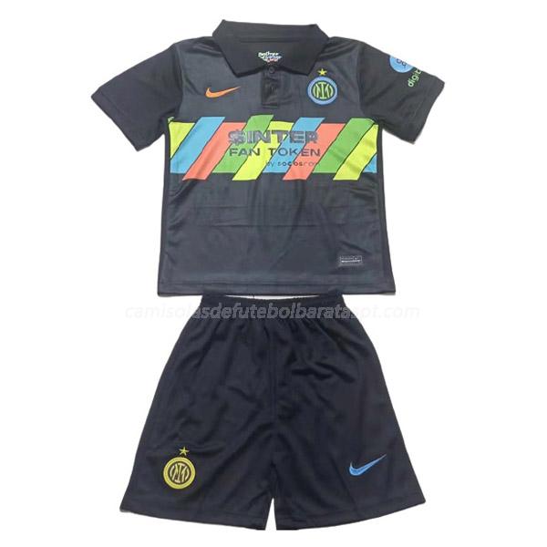 camisola inter de milão crianças equipamento alternativo 2021-22