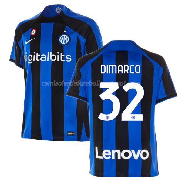 camisola inter de milão dimarco equipamento principal 2022-23