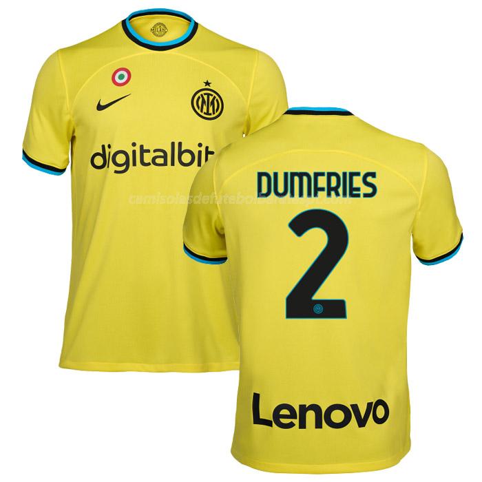 camisola inter de milão dumfries equipamento alternativo 2022-23