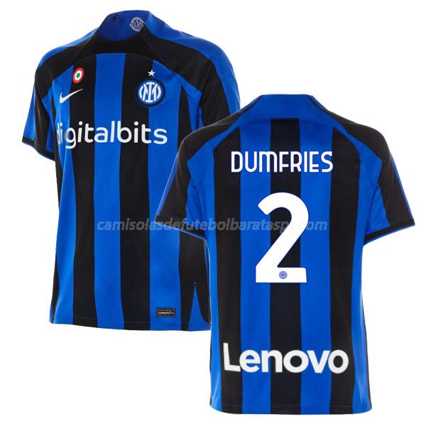 camisola inter de milão dumfries equipamento principal 2022-23