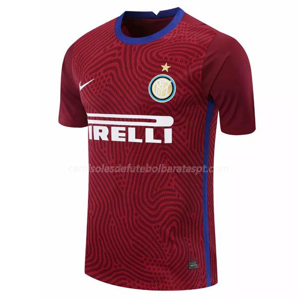 camisola inter de milão guarda-redes vermelho 2020-21