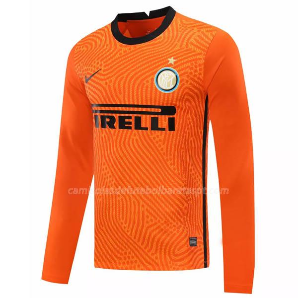 camisola inter de milão manga comprida do guarda-redes laranja 2020-21