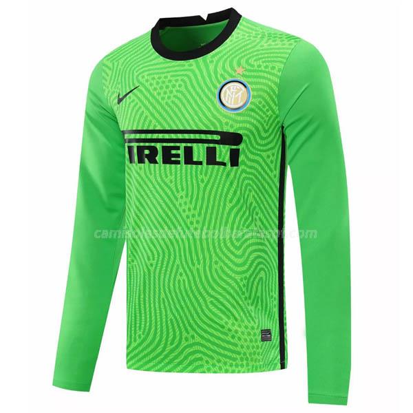 camisola inter de milão manga comprida do guarda-redes verde 2020-21