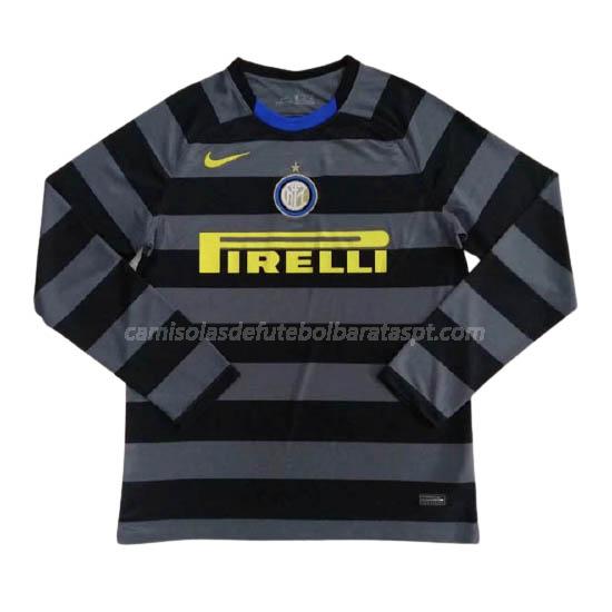 camisola inter de milão manga comprida equipamento alternativo 2020-21