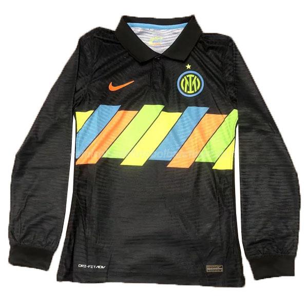 camisola inter de milão manga comprida equipamento alternativo 2021-22