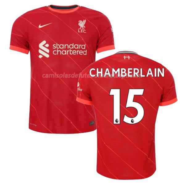 camisola liverpool chamberlain equipamento principal 2021-22