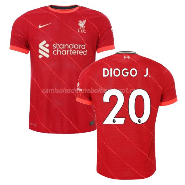 camisola liverpool diogo j equipamento principal 2021-22