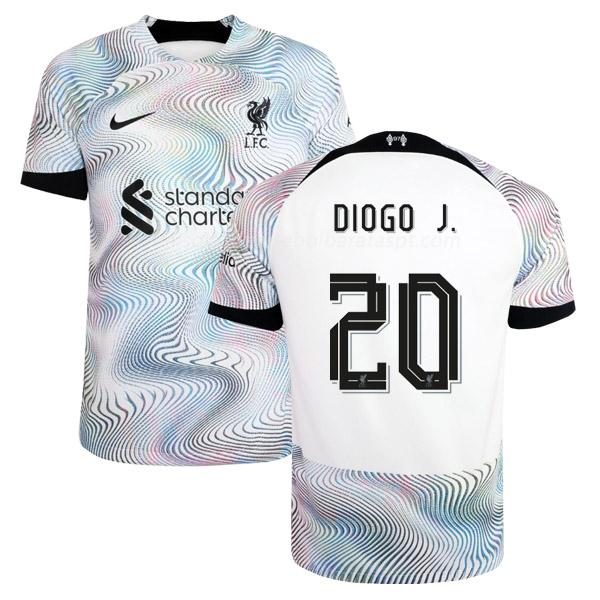 camisola liverpool diogo j equipamento suplente 2022-23