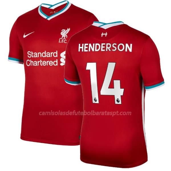 camisola liverpool henderson equipamento principal 2020-21