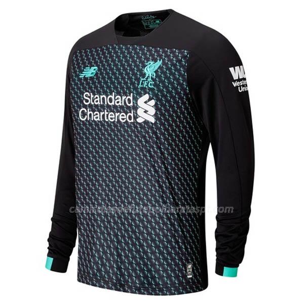 camisola liverpool manga comprida equipamento alternativo 2019-2020