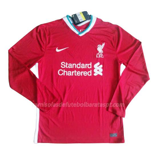 camisola liverpool manga comprida equipamento principal 2020-21