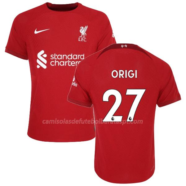 camisola liverpool origi equipamento principal 2022-23