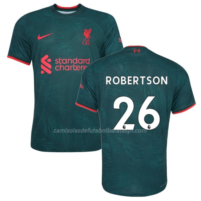 camisola liverpool robertson equipamento alternativo 2023