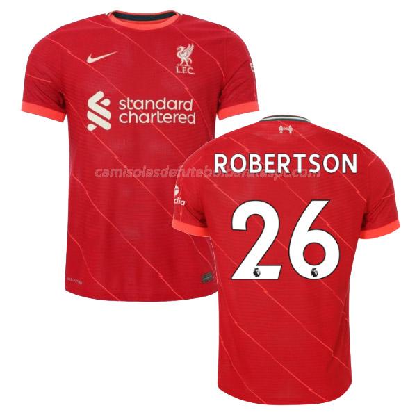 camisola liverpool robertson equipamento principal 2021-22