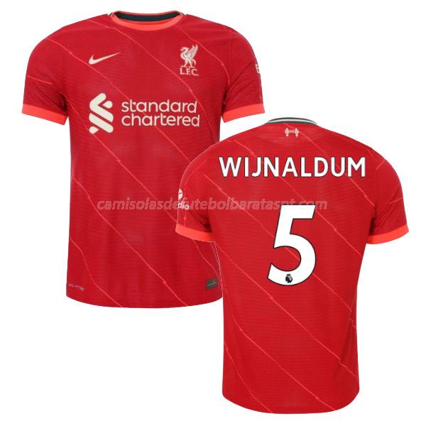 camisola liverpool wijnaldum equipamento principal 2021-22