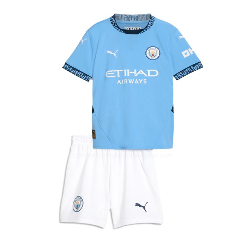 camisola manchester city crianças equipamento principal 2024-25