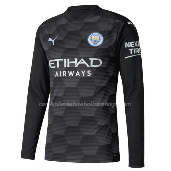 camisola manchester city manga comprida do guarda-redes equipamento principal 2020-21