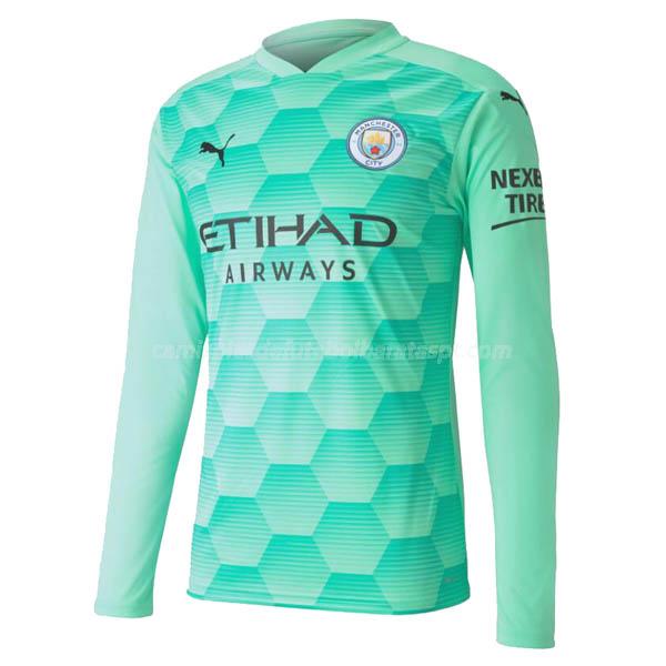 camisola manchester city manga comprida do guarda-redes equipamento suplente 2020-21