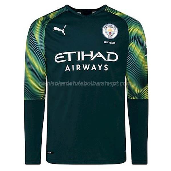 camisola manchester city manga comprida do guarda-redes verde 2019-2020