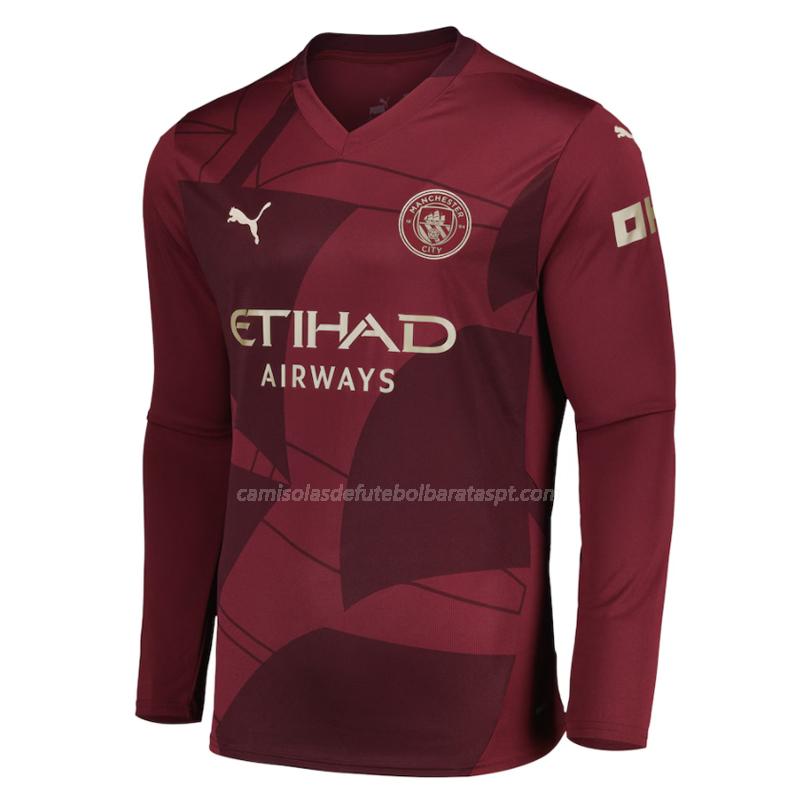 camisola manchester city manga comprida equipamento alternativo 2024-25