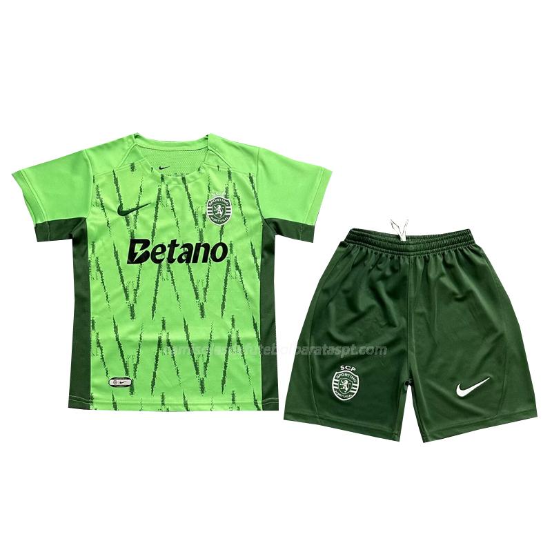 camisola sporting cp crianças equipamento alternativo 2024-25