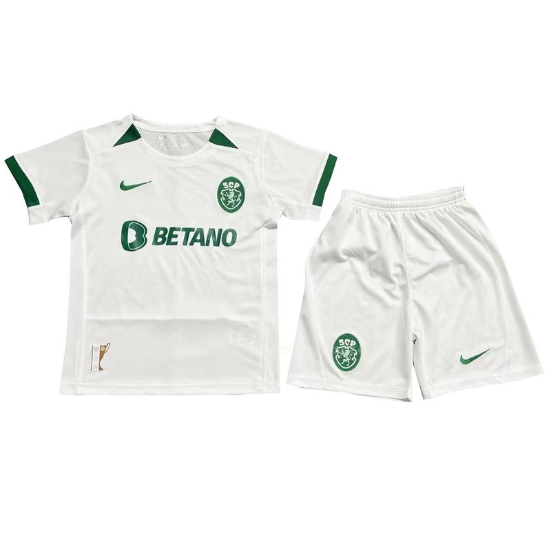 camisola sporting cp crianças equipamento suplente 2024-25