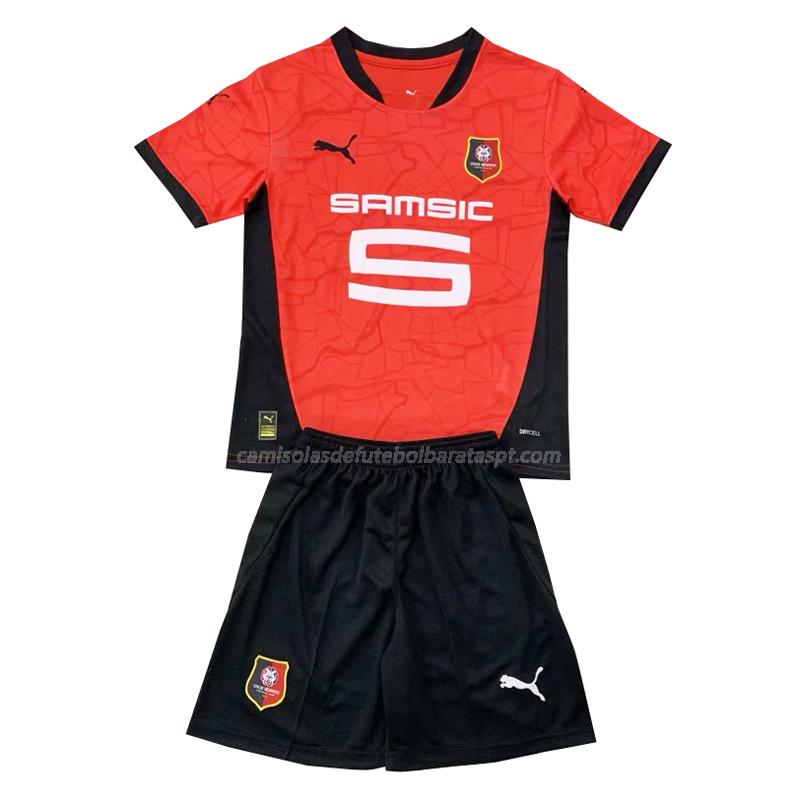 camisola stade rennais crianças equipamento principal 2024-25