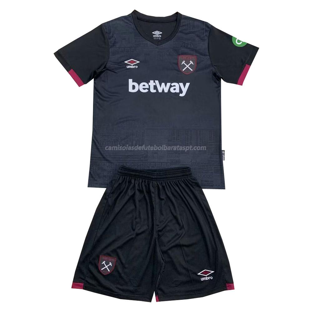 camisola west ham crianças equipamento suplente 2024-25